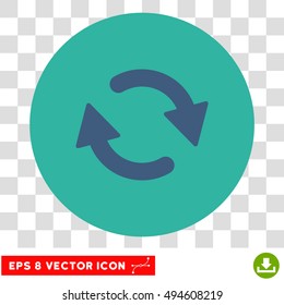 Refresh round icon. Vector EPS illustration style is flat iconic bicolor symbol, cobalt and cyan colors, transparent background.