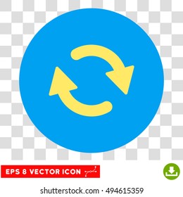 Refresh round icon. Vector EPS illustration style is flat iconic bicolor symbol, yellow and blue colors, transparent background.