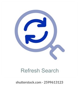 Refresh Search and find icon concept