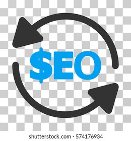 Refresh Seo icon. Vector illustration style is flat iconic bicolor symbol, blue and gray colors, transparent background. Designed for web and software interfaces.