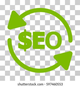 Refresh Seo icon. Vector illustration style is flat iconic symbol, eco green color, transparent background. Designed for web and software interfaces.
