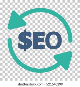 Refresh Seo icon. Vector pictograph style is a flat symbol, color, chess transparent background. Designed for software and web interface toolbars and menus.
