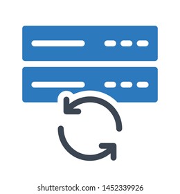 refresh server glyph color vector icon