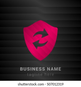 Refresh Shield Pink and black silk fashion premium icon / Logo