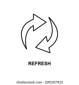 refresh sigh icon. Element of simple web icon with name for mobile concept and web apps. Thin line refresh sigh icon can be used for web and mobile on white background
