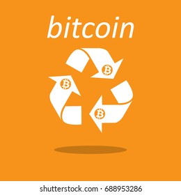 Refresh sign with bitcoin for web. Raw material processing