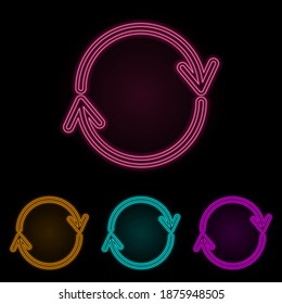 refresh sign color neon set. Simple thin line, outline vector of web icons for ui and ux, website or mobile application