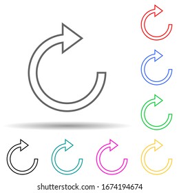 icono de estilo multicolor de signo de actualización. Línea delgada simple, contorno vectorial de iconos web para ui y ux, sitio web o aplicación móvil