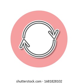 Refresh sign sticker icon. Simple thin line, outline vector of web icons for ui and ux, website or mobile application