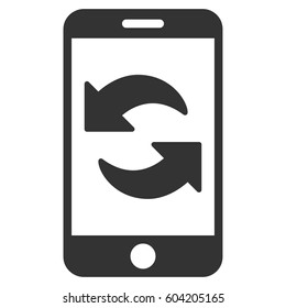 Refresh Smartphone vector icon. Flat gray symbol. Pictogram is isolated on a white background. Designed for web and software interfaces.