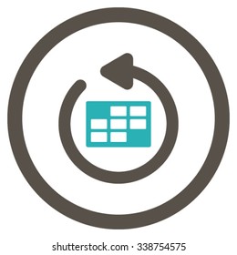 Refresh Syllabus vector icon. Style is bicolor flat rounded symbol, grey and cyan colors, rounded angles, white background.