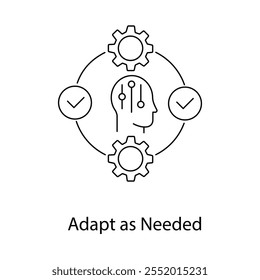 Un símbolo de actualización con flechas y una bombilla, que representa la flexibilidad y la innovación.