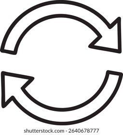 Refresh Sync Icon – Circular Arrows for Update, Reload, Repeat And Cycle in Line Vector Style