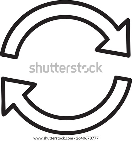 Refresh Sync Icon – Circular Arrows for Update, Reload, Repeat And Cycle in Line Vector Style