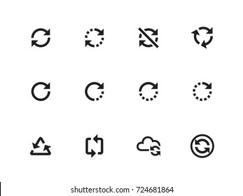 Refresh and Sync vector icons on white background. Vector illustration.