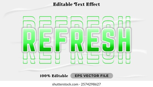 refresh text effect, trendy graphic style editable text