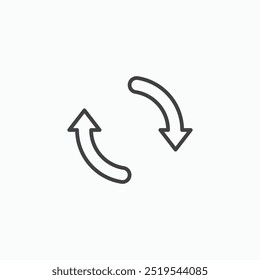 Refresh thin liner icon isolated