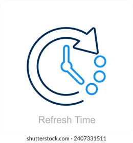 Refresh Time and clock icon concept