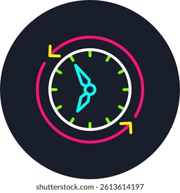 Refresh time Line Multi Colour Circle