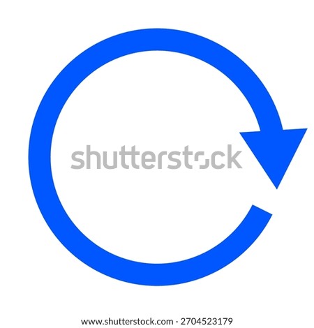 The refresh, undo and loading symbols are blue.