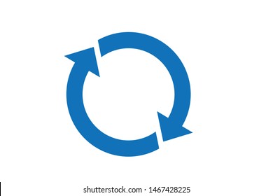 Refresh or update icon vector, Rotation icon vector. Repeat or reload symbol icon illustration. Rotate arrow logo design inspiration (blue version)