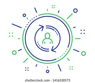 Refresh user info line icon. Update profile sign. Quality design elements. Technology user info button. Editable stroke. Vector