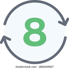 refresh vector flat color icon 
