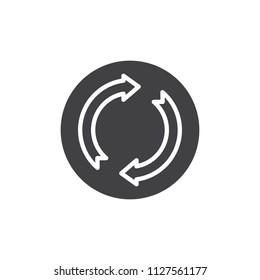 Refresh vector icon. filled flat sign for mobile concept and web design. Circular arrows simple solid icon. Symbol, logo illustration. Pixel perfect vector graphics