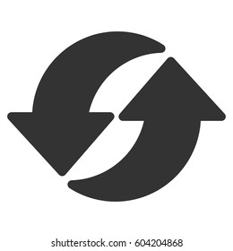 Refresh vector icon. Flat gray symbol. Pictogram is isolated on a white background. Designed for web and software interfaces.
