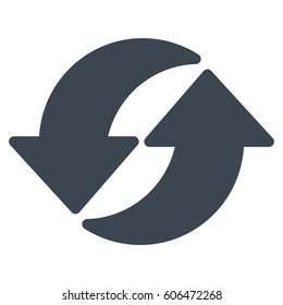 Refresh vector icon. Flat smooth blue symbol. Pictogram is isolated on a white background. Designed for web and software interfaces.