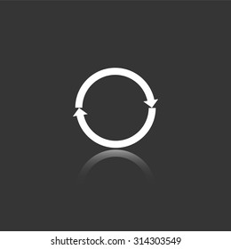 refresh vector icon with mirror reflection