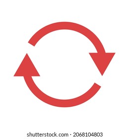 Refresh vector icon. Red symbol