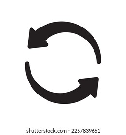 Refresh vector icon. Reload flat sign design. Undo vector icon. Redo symbol. Update icon. Rotation sign. Restart arrow icon. EPS 10 Loading pictogram