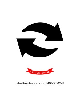 refresh vector icon, reload icon in trendy flat style 