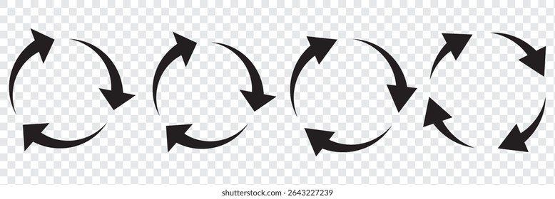 Refresh vector icon set black filled and outlined style. refresh, restart or reload vector symbol.