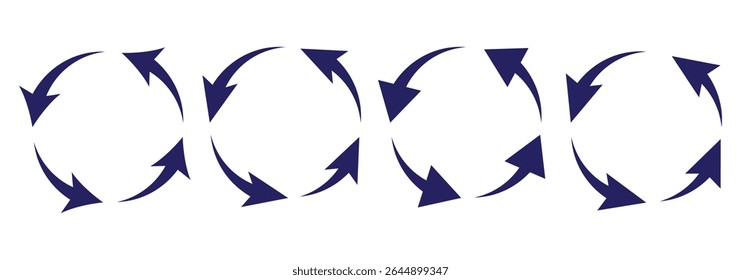 Refresh vector icon set black filled and outlined style. refresh, restart or reload vector 