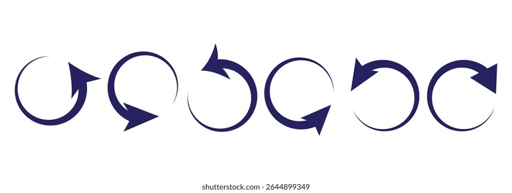 Refresh vector icon set black filled and outlined style. refresh, restart or reload vector 