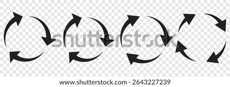 Refresh vector icon set black filled and outlined style. refresh, restart or reload vector symbol.