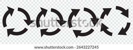 Refresh vector icon set black filled and outlined style. refresh, restart or reload vector symbol.