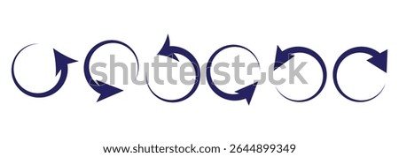 Refresh vector icon set black filled and outlined style. refresh, restart or reload vector 