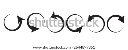 Refresh vector icon set black filled and outlined style. refresh, restart or reload vector 