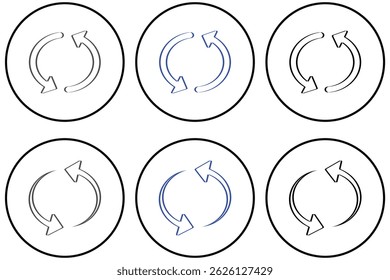 Refresh vector icon set , restart or reload vector symbol.