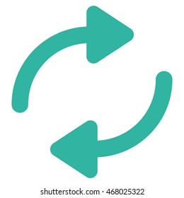Refresh vector icon. Style is linear flat icon symbol, cyan color, white background.
