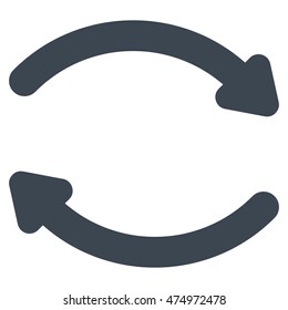 Refresh vector icon. Style is outline flat icon symbol, smooth blue color, white background.