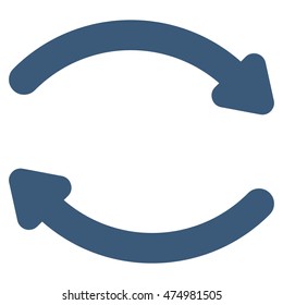 Refresh vector icon. Style is outline flat icon symbol, blue color, white background.