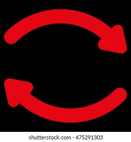 Refresh vector icon. Style is outline flat icon symbol, red color, black background.
