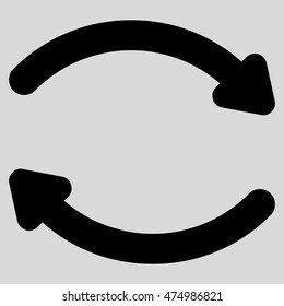 Refresh vector icon. Style is stroke flat icon symbol, black color, light gray background.