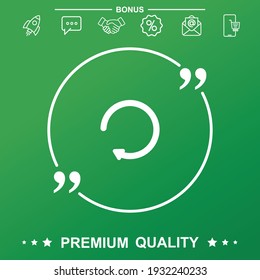 refresh vector icon. Text inside quote symbol