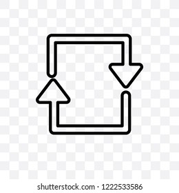 Refresh vector linear icon isolated on transparent background, Refresh transparency concept can be used for web and mobile