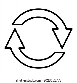 Refresh Vector Outline Icon Isolated On White Background
